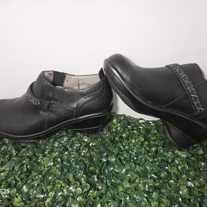 Jambu Black Slip-On Clog Mules with Stitch Detail